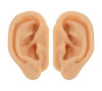 Milisten 1 paire de modèles d'oreilles en silicone pour l'anatomie - Modèles d'oreilles réalistes pour la pratique du piercing - Accessoires de présentation pour la formation en