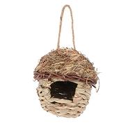 Milisten 1 Pièce Nid Oiseau Fait Main Rotin Créatif Abri Décoratif Tissé pour Oiseaux Refuge Naturel pour Extérieur Ouverture