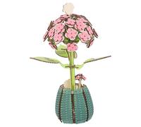 Milisten 1 Puzzle Fleur : Hortensia 3D à Construire - Kit de Puzzle en Bois 3D à Assembler à la Main - Modèle de Bouquet créatif à réaliser soi-même pour Les Amoureux des Plantes