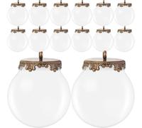 Milisten 10 Ensembles Globe de Verre 0.98 Pouces avec Bases en Verre Légères et Remplissables pour Bijoux DIY Adaptés aux Amateurs de Créations Manuelles