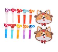 Milisten 10 Ensembles Sifflets de Fête Cartoons Corgi Jouets Souffleurs Amusants pour Garçon Fille et Adultes Fournitures Animation Musicales Colorées pour Anniversaire et Festival