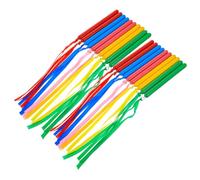 Milisten 10 paires Baguettes Rythmiques Éducatives Colorées Instruments de Percussion Sûrs pour Garçon Fille Jouets Musicaux Précoces avec Rubans Outils Pédagogiques pour Éveil Musical