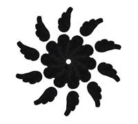 Milisten 10 Paires Poupée Patchs Appliqués Bricolage Ornement D'aile D'ange Petites Ailes Patchs D'ailes Pour Le Bricolage Poupées Qui Font Des Fournitures Noir Peluche