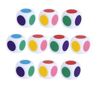 Milisten 10 pièces Dés Éducatifs Colorés Imprimés Dés Apprentissage Interactifs pour Garçon Fille Sérigraphiés Lisses et Arrondis pour Reconnaissance des Couleurs