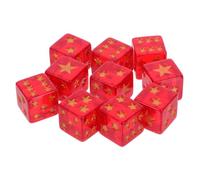 Milisten 10 Pièces Dés Étoile à Cinq Branches Dés Jdr Dés De Jeu Aux Couleurs Translucides Mini-dés Dés pour Jeux De Miniatures Dés d'artiste Dés pour Jeux De Société Gros Dés Résine Rouge