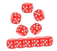 Milisten 10 Pièces Dés Transparents Faire la fête Jeu cotillons Accessoires de fête remplisseurs de Sacs de fête pour Enfants dés de fête Nombre de dés Acrylique Rouge