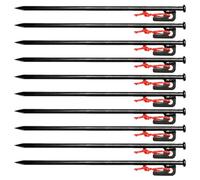 Milisten 10 Pièces Lot de Piquets De Tente Métal Robustes avec Pochette De Rangement pour Fixation Au Sol Camping Jardin Plage