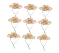 Milisten 10 Pièces Mini Chapeaux de Paille Tressés avec Mini Sombreros pour Décorations de Poupées et Artisanat DIY Chapeaux Été Fonctionnels pour Jeux Extérieurs