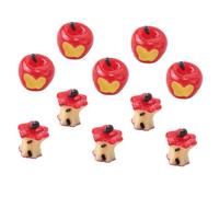 Milisten 10 pièces Mini Resin Apples DIY Craft Accessories Set Miniature Apple Decoration for Phone Cases Photo Frames and Small Craft Projects
