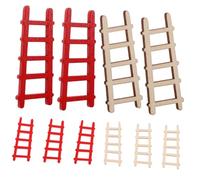 Milisten 10 pièces Mini Wooden Ladder Set for Dollhouse Craft Natural Wood Material Miniature Ladder Decor for DIY Landscape and Garden Pots and Natural Colors