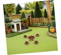 Milisten 10 Pièces Miniature Garden Decoration Resin Table and Chairs Set Lightweight Micro Landscape Furniture for Dollhouse and Fairy Garden Craft