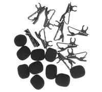 Milisten 10 pièces Pince Fer avec Protections Mousse Noire Clips Mini Micro pour Enregistrement Conférence Karaoké et Discours