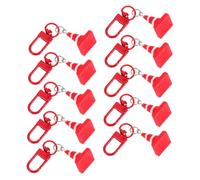 Milisten 10 pièces Porte Clés Cône de Circulation Résine Pendentif Charmant Rouge Décor Sac Suspendu pour Invités et Pochettes Fête