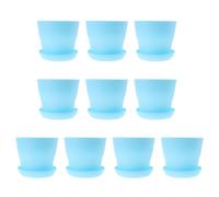 Milisten 10 Pièces Pots à Fleurs PP Résine pour Plantes Petits Jardinières Plastique avec Soucoupe pour Balcon et Jardin