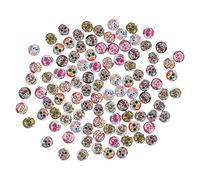 Milisten 100 Pièces Patch en Verre Tête De Mort Cabochons Halloween Paramètres De Pendentif Camée De Cabochons De Verre Charme De Fabrication De Bijoux Vide Un Décorer