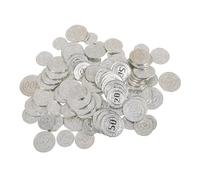 Milisten 1000pièces Jeu de Rôle Pirate de Monnaie Factice Jetons Plastique Argenté pour Chasse Trésor Décorations de Fête et Cadeaux Anniversaire