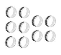 Milisten 10pcs Bague en Acier Inoxydable et Titane pour Homme, Forme Chaîne Rotative, Ouvre-bouteille, Confortable et Chic pour Usage Quotidien