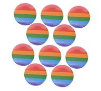 Milisten 10pièces Broches Arc-ciel Pour Soutien Lgbtq Décorations Mois Fierté Boutons Ronds Avec Drapeau National