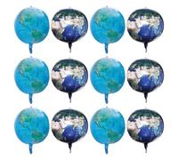 Milisten 12 Pièces Ballons Planète Terre Aluminium Sphère Ronde pour Décoration Fête Anniversaire et Globe Thème Ballons Solides et Légers pour Événements et Photos
