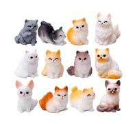 Milisten 12 Pièces Mini Figurines De Chat en Résine Peintes À La Main Décoration De Chat Réaliste pour Jardin Et Intérieur Charmantes Statues Miniatures De Petits Chats