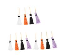 Milisten 12 pièces Mini Mops for Doll House Halloween Miniatures Cleaning Tools Set Cotton and Wood Ornaments for Photography and Decoration