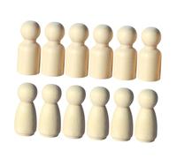 Milisten 12 pièces Poupées Bois à Peindre Décorations Miniatures DIY pour Bricolage Modèles Artisanaux Lisses et Faciles à Personnaliser Accessoires Créatifs pour Éducation