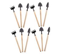Milisten 12 Pièces Set de Mini Outils de Jardinage Compacts pour Plantation et Transplantation Pelle Râteau et Truelle Ergonomiques pour Entretien Plantes Intérieur Extérieur