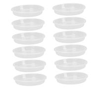 Milisten 12 Pièces Soucoupes de Plantes Transparentes Plastique Lot de Trays pour Pots de Fleurs pour Intérieur Extérieur Pratiques Résistantes Aux Chocs Nettoyage Facile Stockage Compact