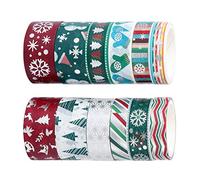 Milisten 12 Rouleaux De Noël Washi Bande Mettre De Noël Washi Bande Hiver Washi Masking Tape Papier DIY Ruban Adhésif pour Le Bricolage Artisanat Décorations de Fête De Noël