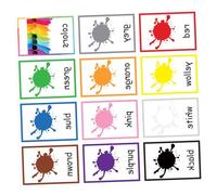Milisten 12feuilles Cartes Éducatives Couleurs Anglais pour Apprentissage Mots Jeu Mémoire Garçon Fille Garçon Fille Cartes Cognition Colorées Étanches pour Apprendre Couleurs Et Lettres