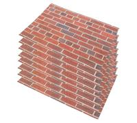 Milisten 12feuilles Papier Peint Autocollant Brique Rouge pour Maison De Poupée à Échelle Revêtement Mural Miniature Amovible Décoration Murale pour Maison De Poupée
