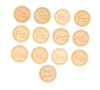 Milisten 13pièces Cartes De Croissance Bois Pour Garçon Fille Mois Disques Polis Et Sûrs Panneau Garçon Fille Bois Pour Photos Souvenirs