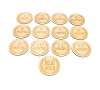 Milisten 13pièces Disques Bois Ronds pour Garçon Fille Cartes de Croissance Épi de Blé Accessoires Né