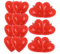 Milisten 14 Pièces Boîte de Cœur à Remplir 14 Pièces 65X63X37 MM en Plastique Transparent Rouge, Boules Décoratives à Suspendre pour Décoration Mariage, Fête Saint-Valentin, Bricolage DIY