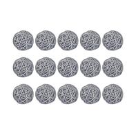 Milisten 15 Pièces 5 Cm Boules de Rotin en Osier Bricolage Artisanat à La Main Gris Clair Vigne Boule Ronde Pendentif Décoration de Table de Mariage pour Bébé Chambre Pépinière Maison