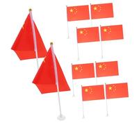 Milisten 15 pièces Hampe Drapeau Plastique à Ventouse Blanche Porte Drapeau Portable Durable pour Fenêtre de Voiture Base Stable et Pratique