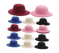 Milisten 15 pièces Miniature Craft Top Hats for Dollhouse Decorations Lightweight Soft Doll Hats in Colors for DIY Art Projects and Ornaments