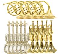 Milisten 15 Pièces Miniature Musical Instrument Christmas Tree Ornaments Décorations de Noël pour Sapin Guirlande et DIY Modèles de Violon Trompette et Harmonie Accessoires Festifs
