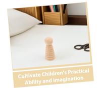 Milisten 15 Pièces Wooden Peg Dolls Unfinished For DIY Painting And Crafting Small Natural Wooden Figurines Decorative People Shapes For Dollhouse Family Figures