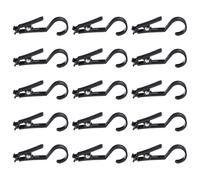 Milisten 15 Pinces à Crochet Multifonctions en Abs Noir, Grandes Pinces Épaissies pour Cuir, Tissu et Échantillons, Lot de 15 Clips Pratiques pour Séchage et Rangement la Maison Voyage