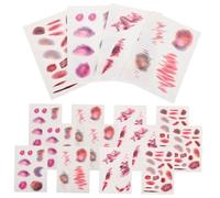 Milisten 16feuilles Autocollants Cicatrices Réalistes Pour Maquillage Zombie Tatouages Temporaires De Blessures Et Ecchymoses Pour Fêtes d Halloween Et Soirées Déguisées
