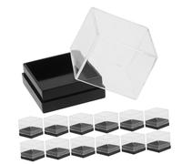 Milisten 18 pcs Boîte de Rangement Carrée Transparente Conteneur Plastique pour Collection de Cristaux et Petits Objets