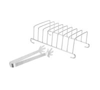 Milisten 1ensemble Support De Friteuse à Air Inoxydable Ensemble Pratique avec Porte-toasts Et Pince Alimentaire pour Cuisine Et Voyage Compact Et Léger pour Économiser De Espace