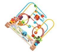 Milisten 1Pièce Labyrinthe Bois pour Garçon Fille Éducatif Multifonctionnel Montessori avec Perles Colorées Développement Cognitif et Coordination Manuelle pour Garçons et Filles