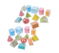 Milisten 2 Ensembles Blocs Géométriques Transparants pour Éducation Mathématique Manipulables pour Garçon Fille Modèles Solides à Démonstration Perspective