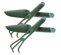 Milisten 2 Ensembles Jeu Outils de Jardin Compact avec Manche Truelle et Râteau Portables pour Désherber Ameublir et Transplanter Ensemble Pratique pour Jardinage à et Randonnée