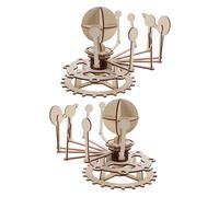Milisten 2 Ensembles Kit Puzzle Bois Modèle Système Solaire DIY Stem Éducatif pour Garçon Fille École Apprentissage