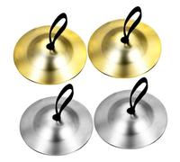 Milisten 2 paires Cymbales à Doigt Laiton pour Garçon Fille Instruments de Percussion Musicale pour Danse Du Vent et Fêtes Garçon Fille