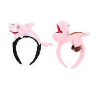 Milisten 2 Pièces Animal Headbands Plush Soft Dinosaur Shark For And Adults Comfortable Breathable Hair Accessories For Beach Pool Party Cosplay And Festival Celebrations