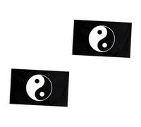 Milisten 2 Pièces Bannière Tai Chi Noir Drapeau Religieux Créatif pour Décoration de Fête et Jardin Durable et Lavable Motif Yin pour Temple et Arrière Cour